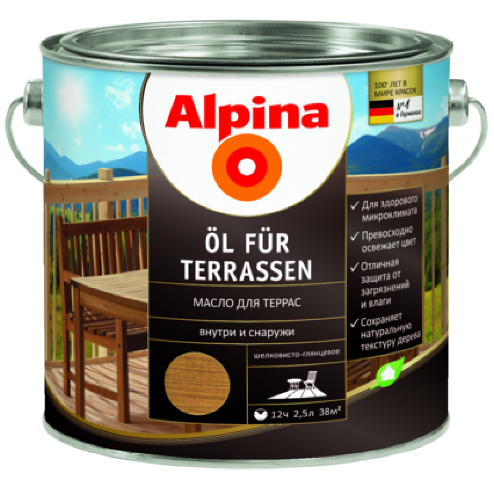 Олія для дерева Alpina "Oel Terrassen" (прозора)