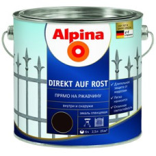 Емаль алкідна глянцева Alpina Direkt auf Rost (шоколадно-коричневий) RAL8017